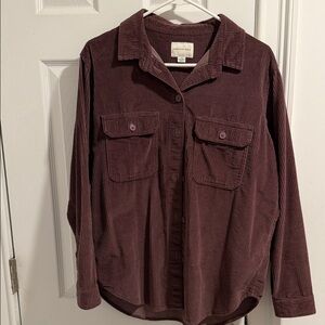 American Eagle Outfitters Corduroy Button Down Shirt - Burgundy